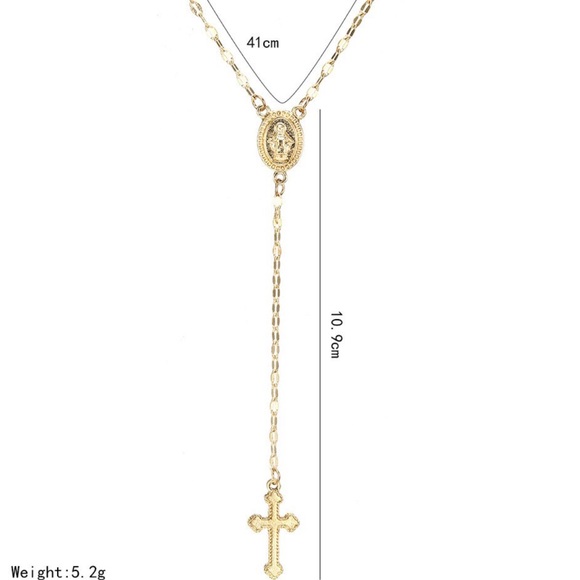 Beautiful The Virgin Mary Necklace w/ Crucifix - Picture 4 of 4
